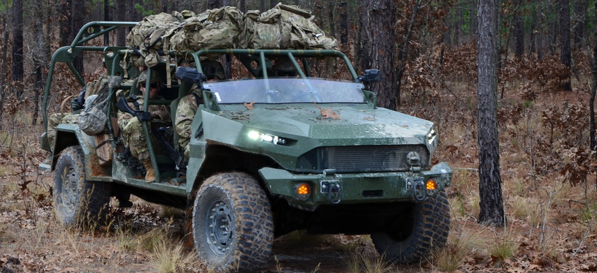 An Army Infantry Squad Vehicle.