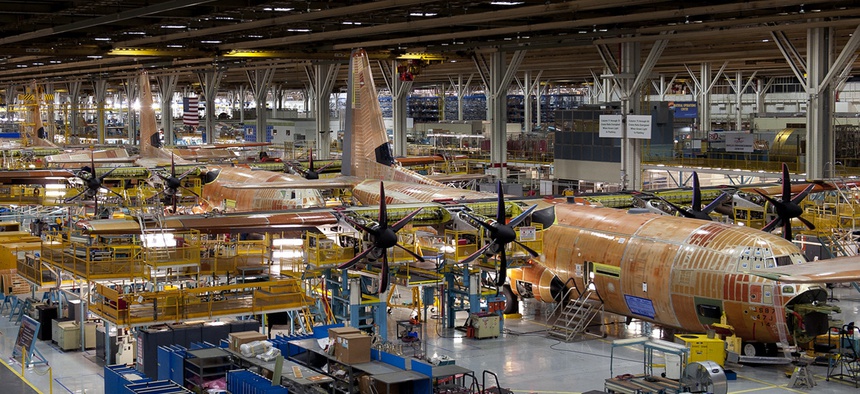 Lockheed Martin's C-130J production line in Marietta, Georgia.
