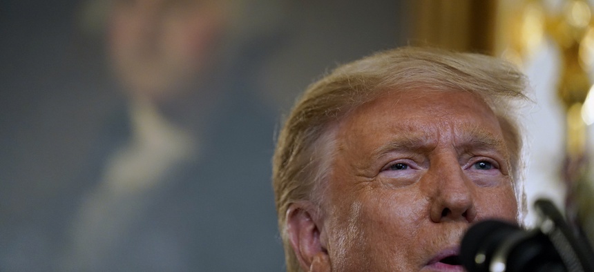 President Donald Trump speaks during an event on judicial appointments, in the White House on Sept. 9, 2020.