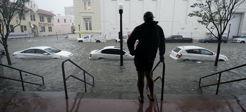 A Sept. 16, 2020, photo shows flooding in Pensacola, Fla. Hurricane Sally caused dangerous flooding from Florida to Mississippi and inland.