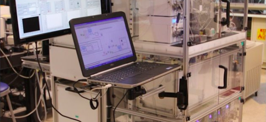 The ODP device can be reconfigured to manufacture several types of pharmaceuticals.