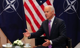 Then-U.S. Vice President Joe Biden met with NATO Secretary General Jens Stoltenberg in Munich, Germany, in 2015.