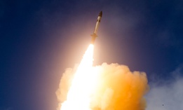 An SM-3 Block IIA during a 2015 flight test.