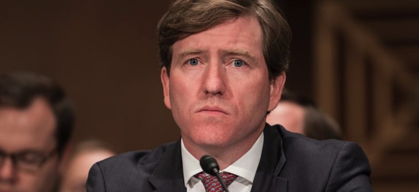 Christopher Krebs testifies about Russia sanctions in 2018.