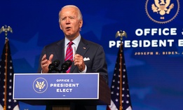 President-elect Joe Biden speaks at The Queen theater, on Dec. 4, 2020, in Wilmington, Del.