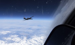 A U-2 Dragon Lady flies above the Sierra Nevada Mountain Range, California, Mar. 23, 2016. 