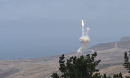 A ground-based interceptor is launched by the ground-based midcourse defense system out of Vandenberg Air Force Base, Calif., May 30, 2017. 