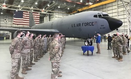 Acting Secretary of Defense Chris Miller meets with 100th Air Refueling Wing in Royal Air Force Base Mildenhall, UK, 12,21,20.