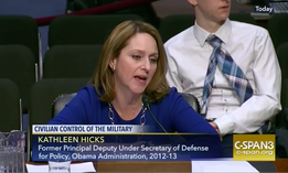Kathleen Hicks testifies before the Senate Armed Services Committee on January 10, 2017.