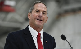 Retired Gen. David Goldfein speaks at a transition ceremony in August. Goldfein joined Blackstone earlier this month.