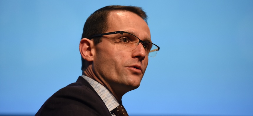 Will Roper, assistant secretary of the Air Force for acquisition, technology and logistics, speaks to students at the New York Institute of Technology.