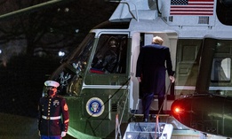 President Donald Trump boards Marine One on the South Lawn of the White House in Washington, Monday, Jan. 4, 2021.