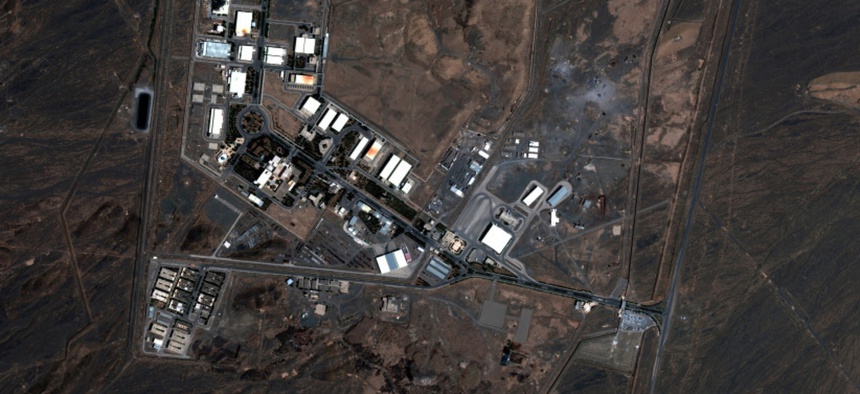 A handout satellite image shows Iran's Natanz nuclear facility after a fire on July 8, 2020.