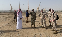 Gen. McKenzie inspects an industrial port site in Saudi Arabia. 