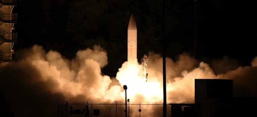 A test launch of the Army-Navy common hypersonic glide body (C-HGB) in March 2020.