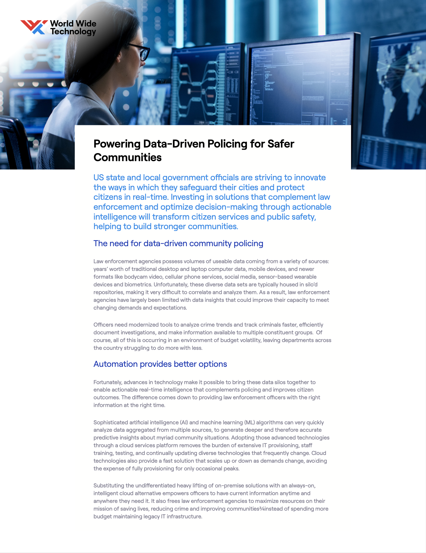 WWT: Powering Data-Driven Policing for Safer Communities