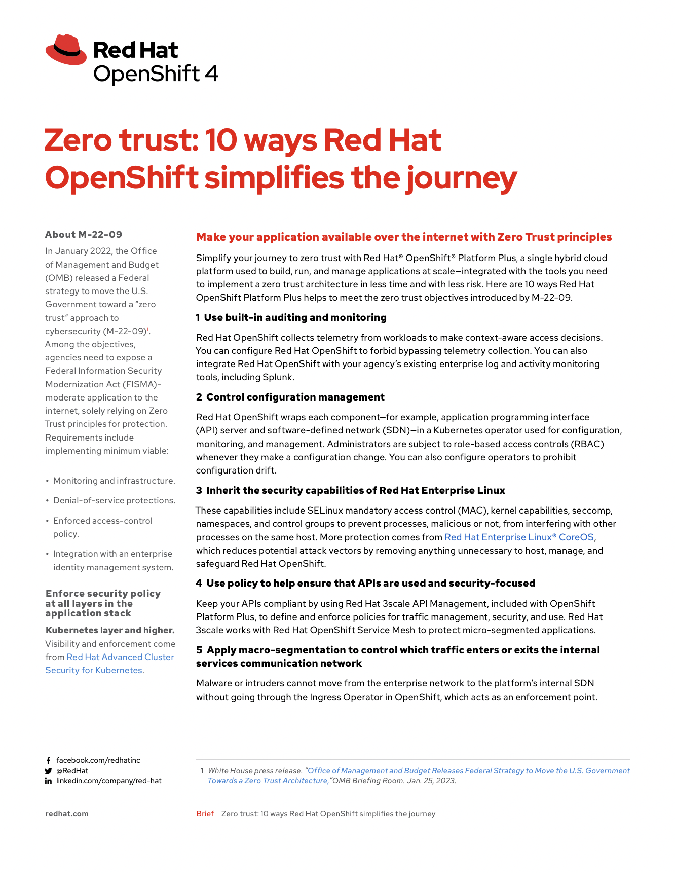 Zero Trust: 10 ways Red Hat OpenShift simplifies the journey
